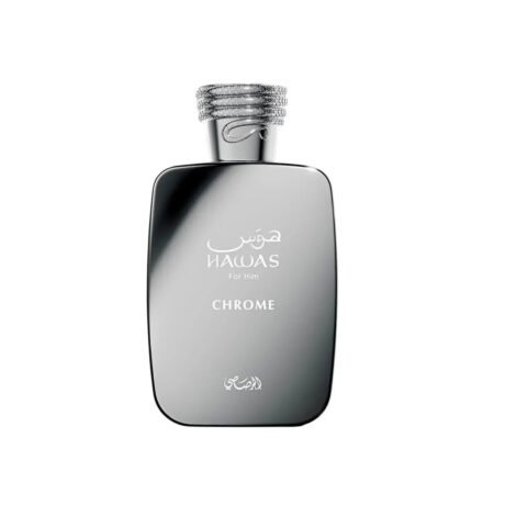 Rasasi Hawas Chrome Eau de Parfum – fruity, tropical and warm amber fragrance bottle.